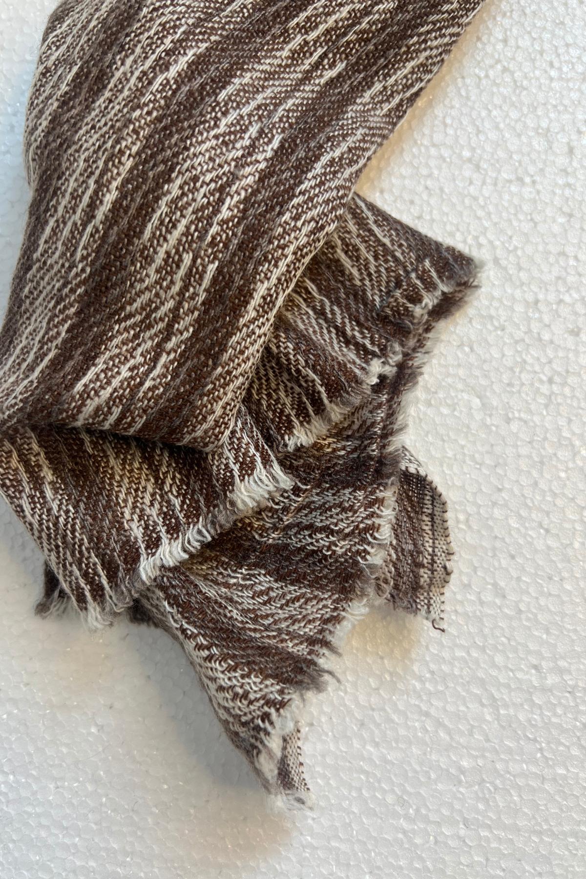 Neutral Cashmere Scarf Frosted Cypress Branch