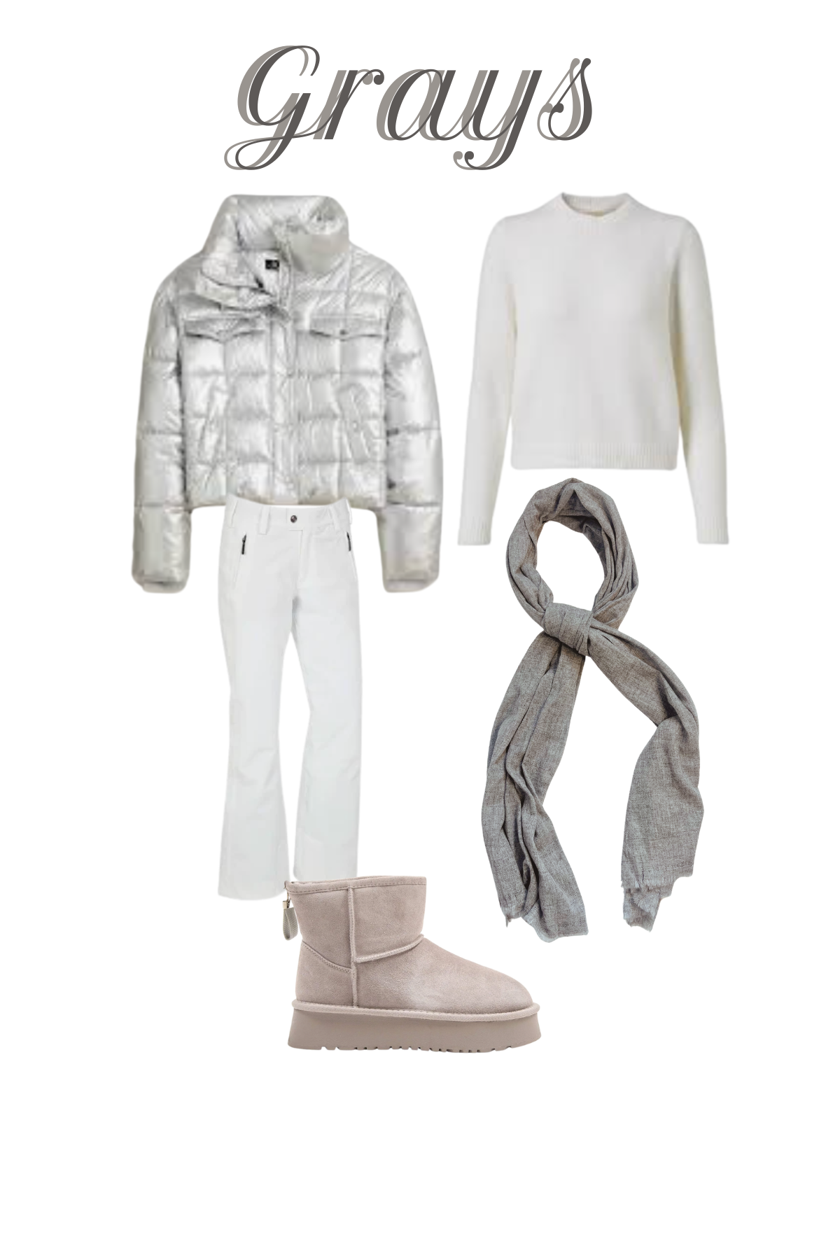 Neutral Cashmere Scarf Grey Whisper