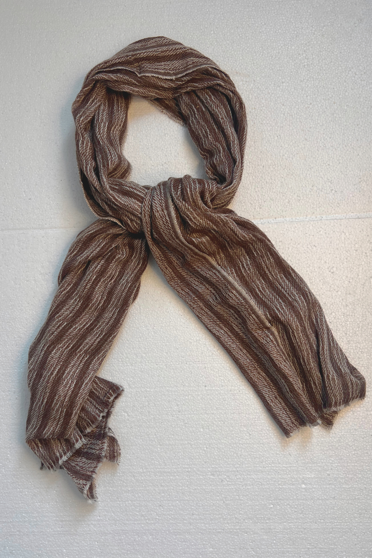 Neutral Cashmere Scarf Frosted Cypress Branch