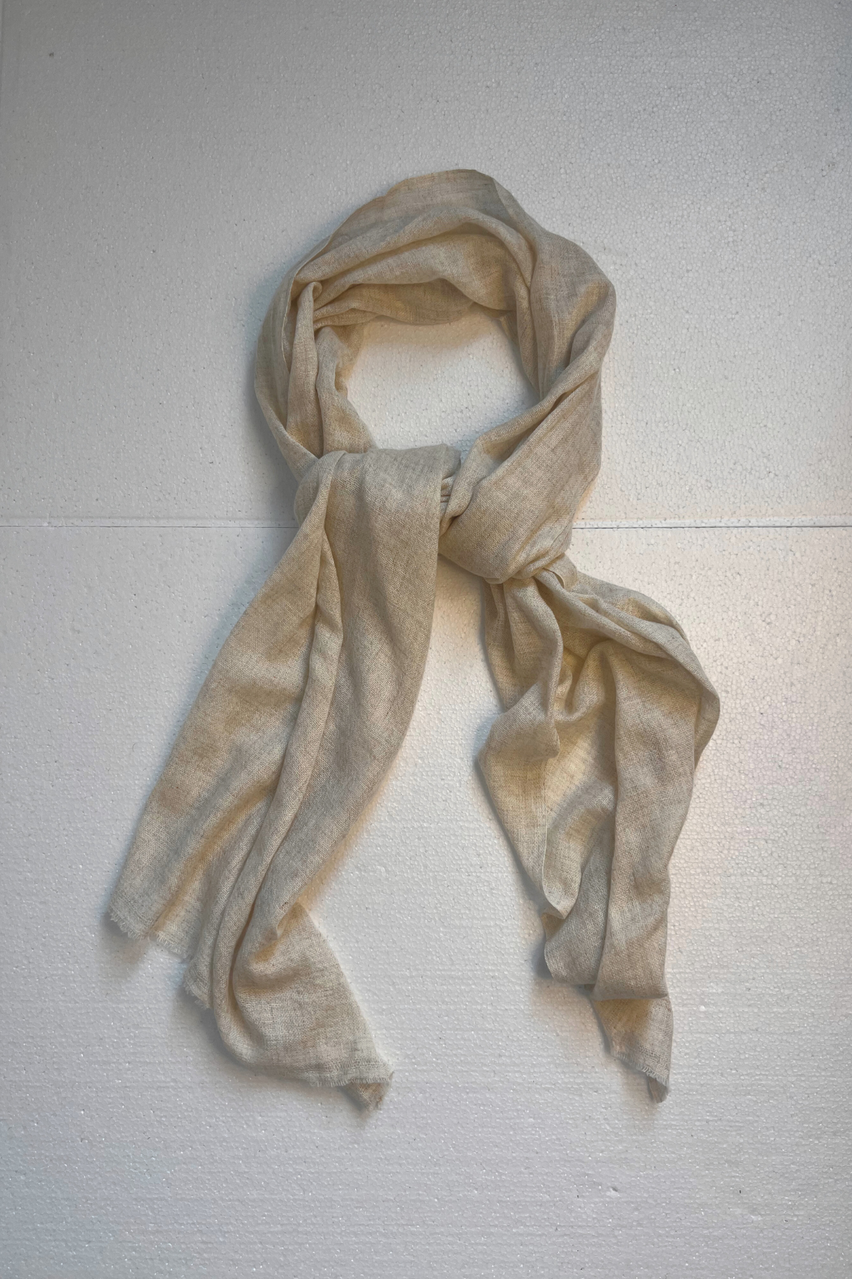 Neutral Cashmere Scarf Russian Ermine White