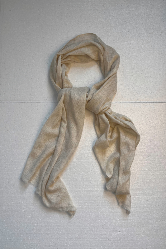 Neutral Cashmere Scarf Russian Ermine White
