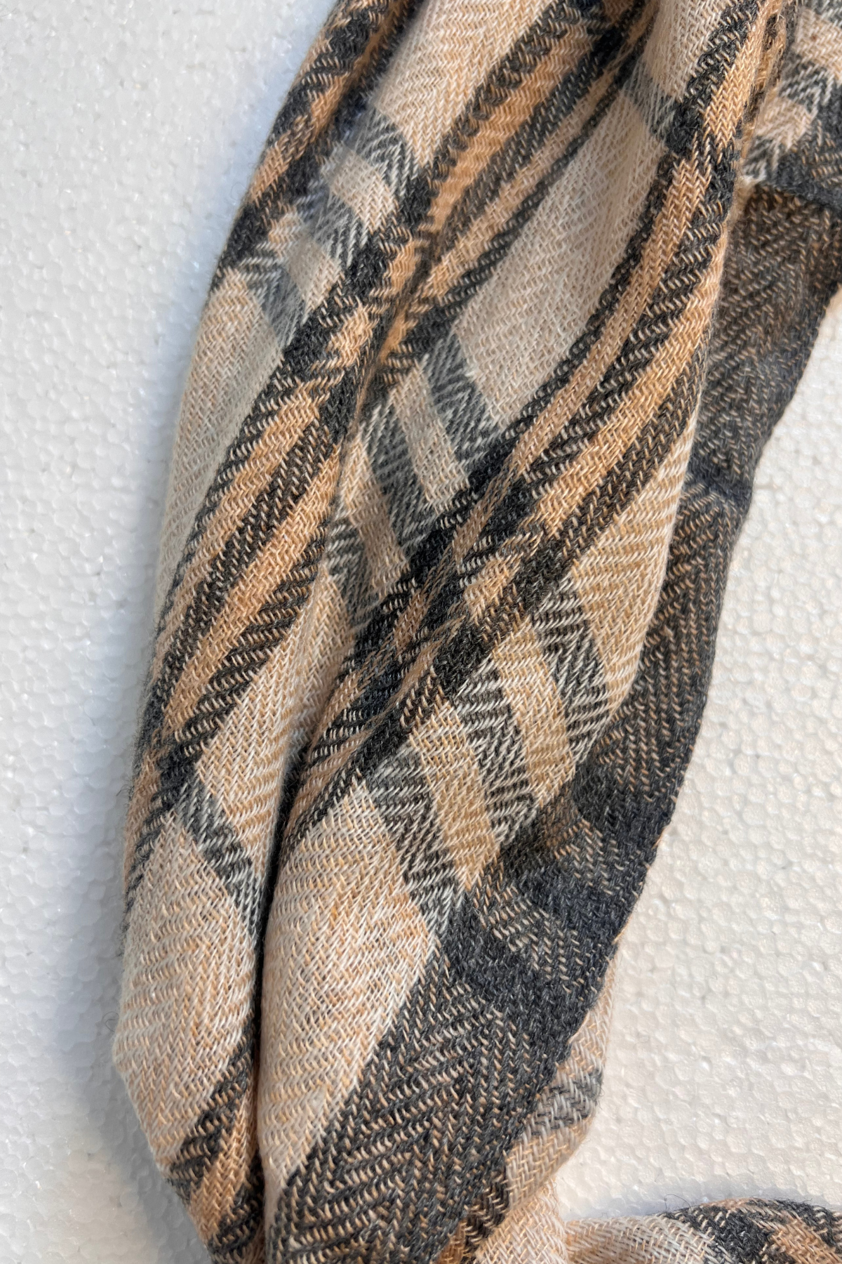 Neutral Cashmere Scarf McMain Plaid
